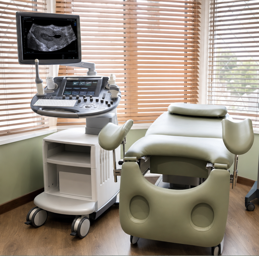 Consultant-led private gynaecology ultrasound room at Phoenix Medical Clinic in Watford